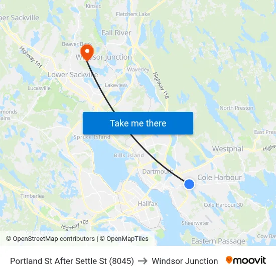 Portland St After Settle St (8045) to Windsor Junction map