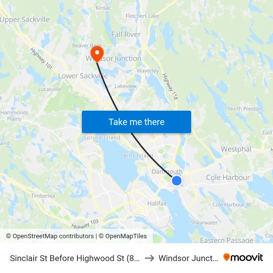 Sinclair St Before Highwood St (8284) to Windsor Junction map