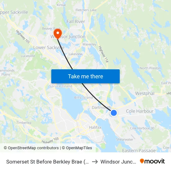 Somerset St Before Berkley Brae (8289) to Windsor Junction map