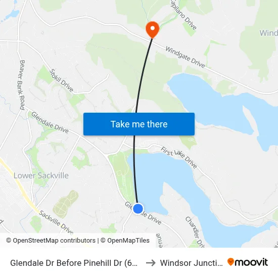 Glendale Dr Before Pinehill Dr (6756) to Windsor Junction map