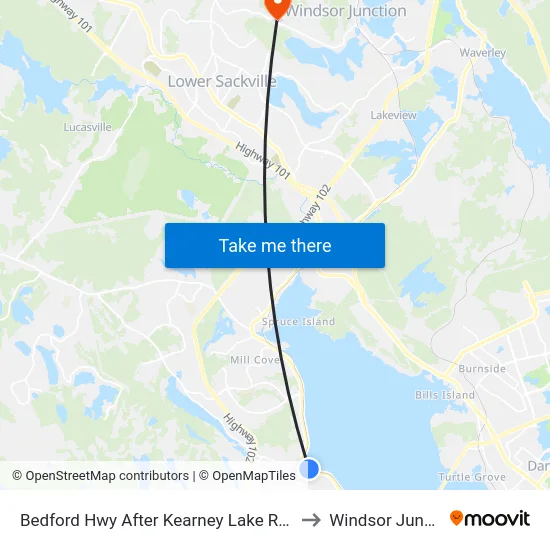 Bedford Hwy After Kearney Lake Rd (6246) to Windsor Junction map