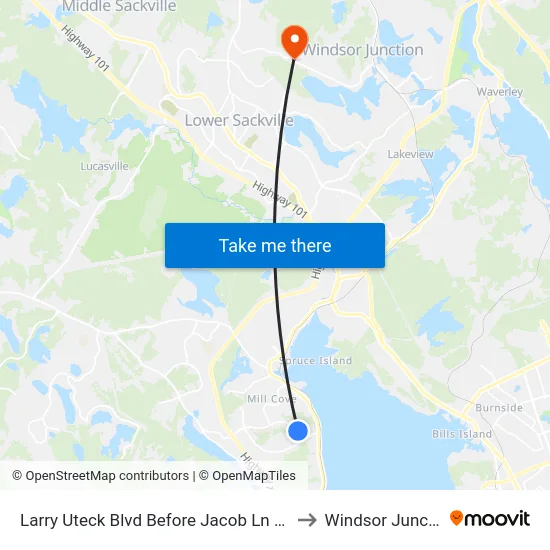 Larry Uteck Blvd Before Jacob Ln (8873) to Windsor Junction map