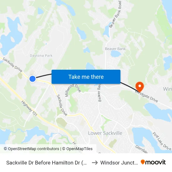 Sackville Dr Before Hamilton Dr (7317) to Windsor Junction map