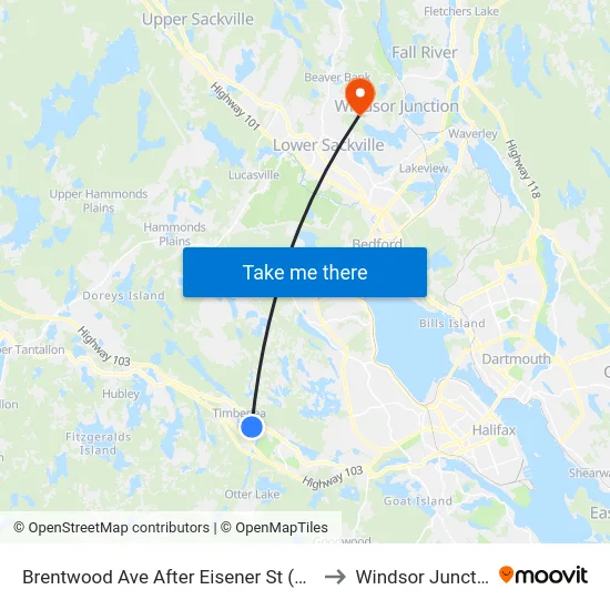 Brentwood Ave After Eisener St (6318) to Windsor Junction map