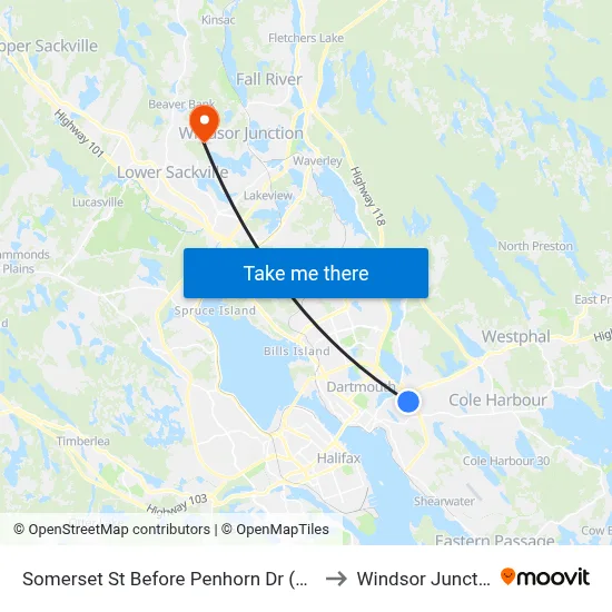 Somerset St Before Penhorn Dr (8290) to Windsor Junction map