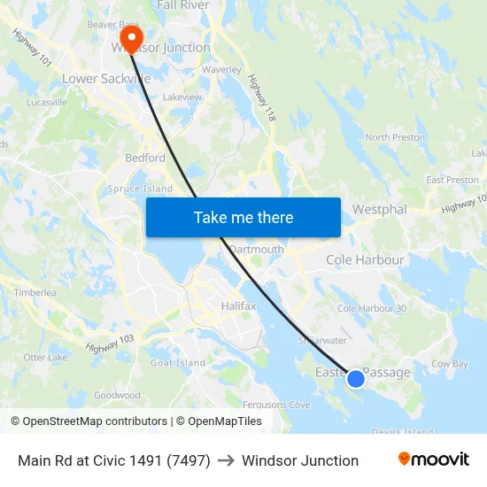 Main Rd at Civic 1491 (7497) to Windsor Junction map