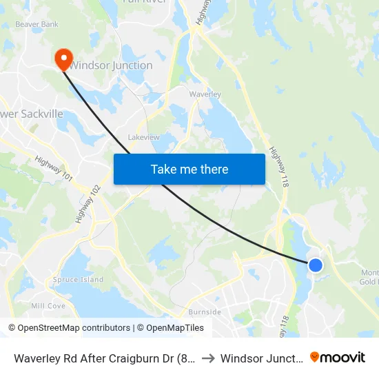 Waverley Rd After Craigburn Dr (8473) to Windsor Junction map