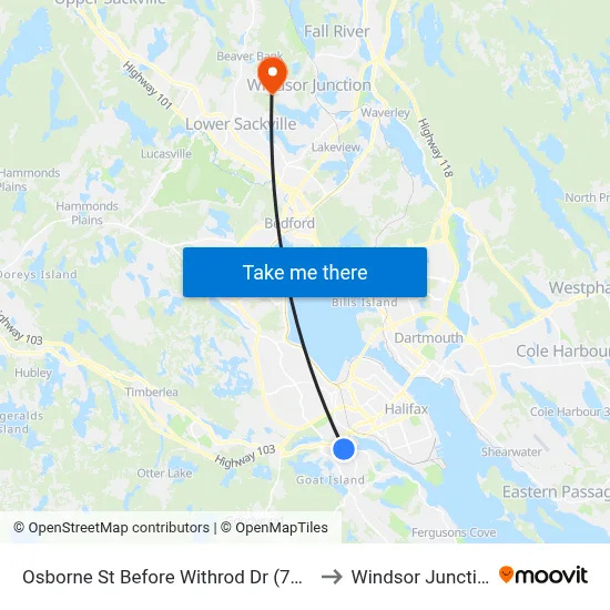 Osborne St Before Withrod Dr (7188) to Windsor Junction map
