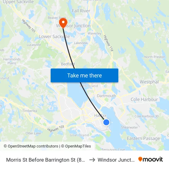 Morris St Before Barrington St (8884) to Windsor Junction map