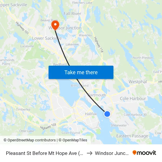 Pleasant St Before Mt Hope Ave (8017) to Windsor Junction map