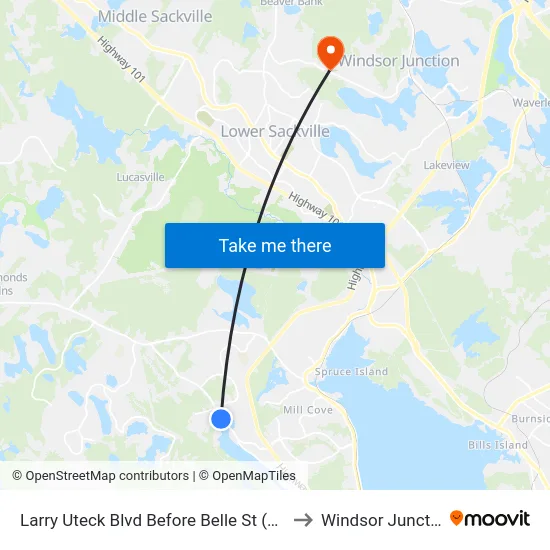 Larry Uteck Blvd Before Belle St (7027) to Windsor Junction map