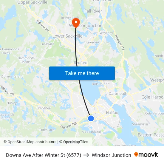Downs Ave After Winter St (6577) to Windsor Junction map