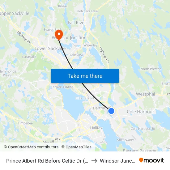 Prince Albert Rd Before Celtic Dr (8069) to Windsor Junction map