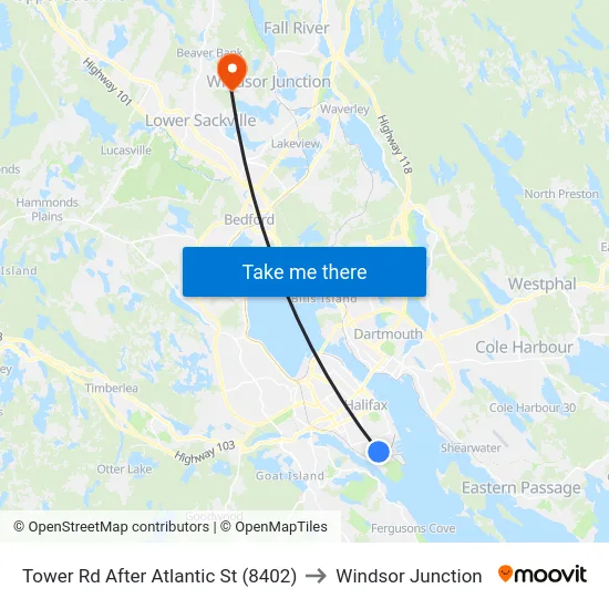 Tower Rd After Atlantic St (8402) to Windsor Junction map