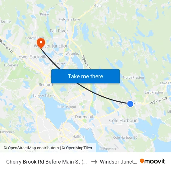 Cherry Brook Rd Before Main St (6419) to Windsor Junction map