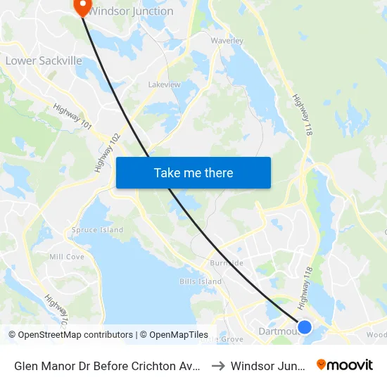 Glen Manor Dr Before Crichton Ave (6735) to Windsor Junction map