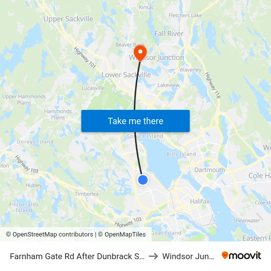 Farnham Gate Rd After Dunbrack St (6645) to Windsor Junction map