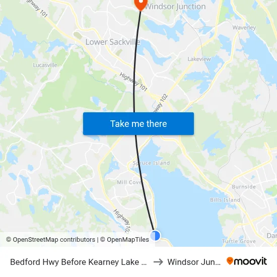 Bedford Hwy Before Kearney Lake Rd (6268) to Windsor Junction map