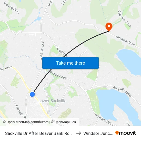 Sackville Dr After Beaver Bank Rd (9037) to Windsor Junction map