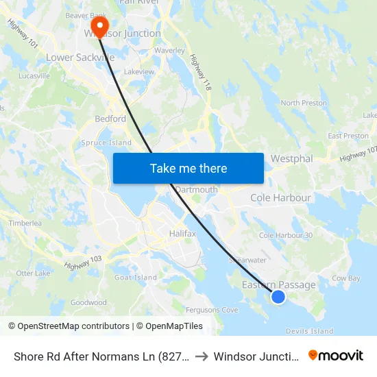 Shore Rd After Normans Ln (8276) to Windsor Junction map