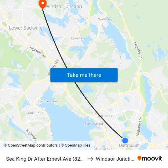 Sea King Dr After Ernest Ave (8264) to Windsor Junction map