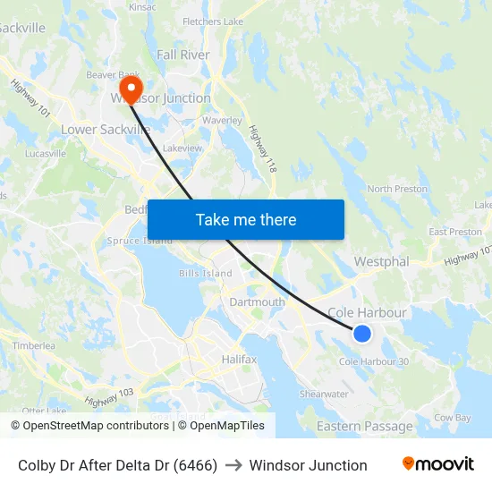 Colby Dr After Delta Dr (6466) to Windsor Junction map