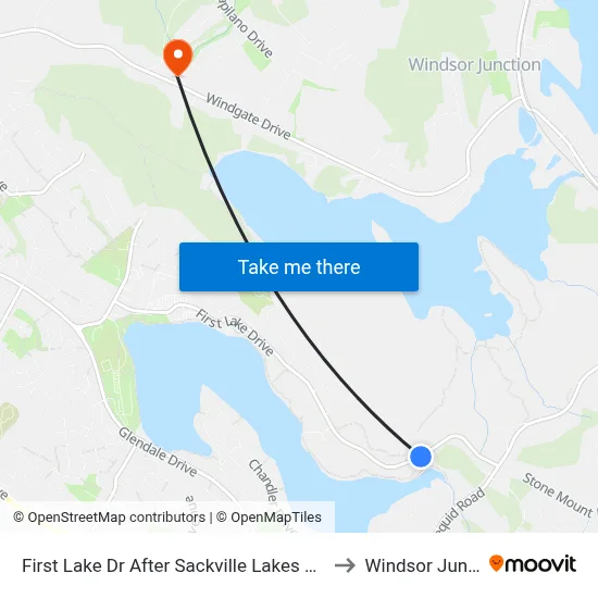 First Lake Dr After Sackville Lakes Park (6651) to Windsor Junction map