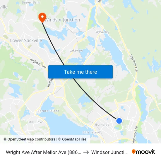 Wright Ave After Mellor Ave (8863) to Windsor Junction map
