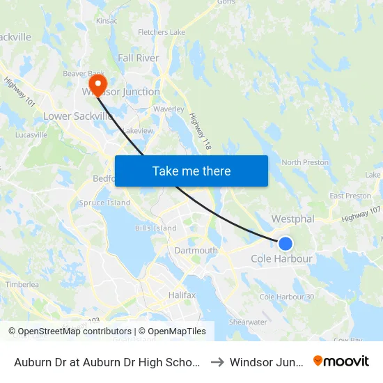 Auburn Dr at Auburn Dr High School (6073) to Windsor Junction map