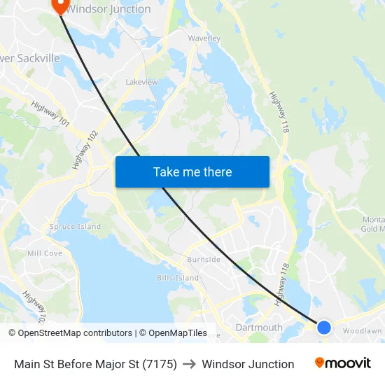 Main St Before Major St (7175) to Windsor Junction map