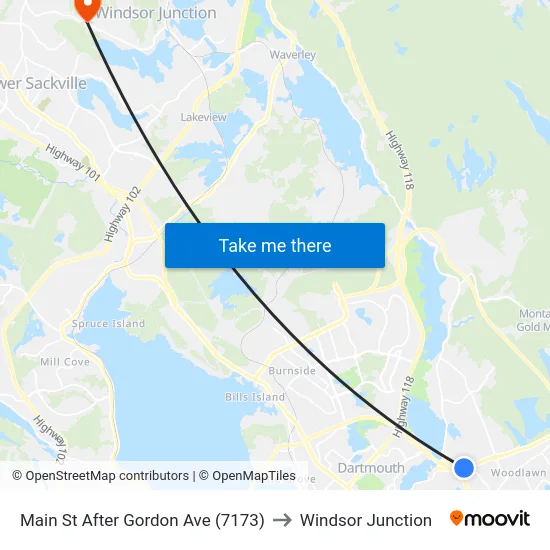 Main St After Gordon Ave (7173) to Windsor Junction map