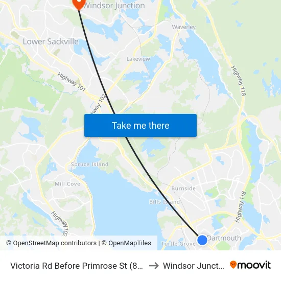 Victoria Rd Before Primrose St (8426) to Windsor Junction map