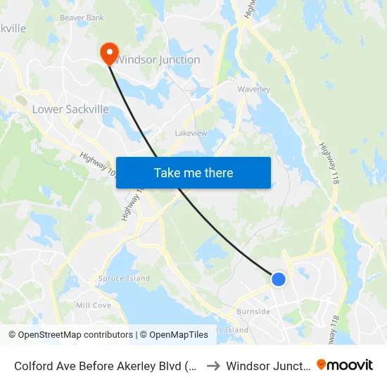 Colford Ave Before Akerley Blvd (6483) to Windsor Junction map