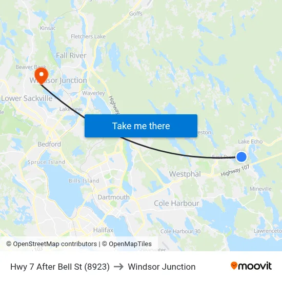 Hwy 7 After Bell St (8923) to Windsor Junction map