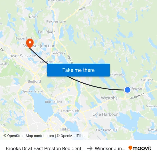 Brooks Dr at East Preston Rec Centre (8929) to Windsor Junction map