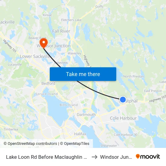 Lake Loon Rd Before Maclaughlin Rd (7100) to Windsor Junction map