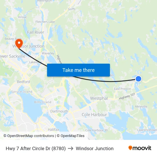 Hwy 7 After Circle Dr (8780) to Windsor Junction map