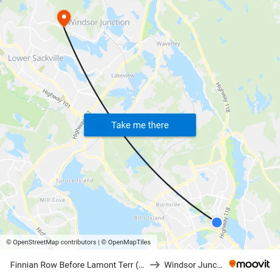 Finnian Row Before Lamont Terr (8657) to Windsor Junction map