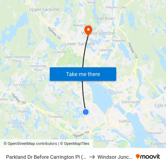 Parkland Dr Before Carrington Pl (7431) to Windsor Junction map