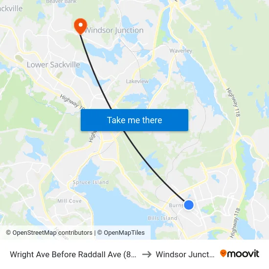 Wright Ave Before Raddall Ave (8860) to Windsor Junction map