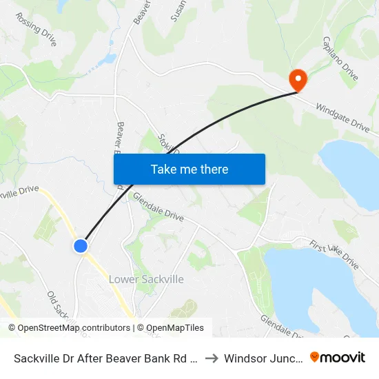 Sackville Dr After Beaver Bank Rd (7295) to Windsor Junction map