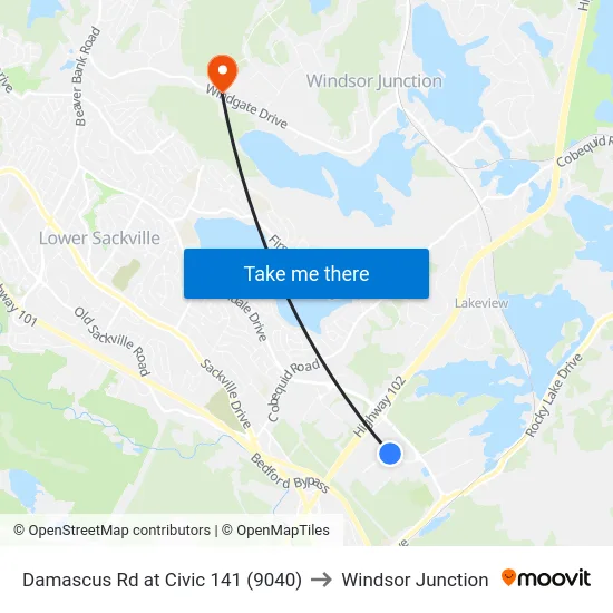Damascus Rd at Civic 141 (9040) to Windsor Junction map