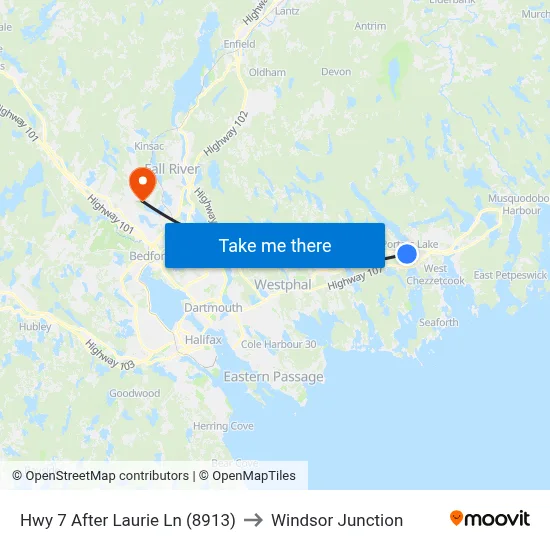 Hwy 7 After Laurie Ln (8913) to Windsor Junction map