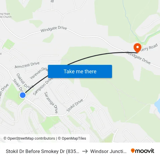 Stokil Dr Before Smokey Dr (8358) to Windsor Junction map