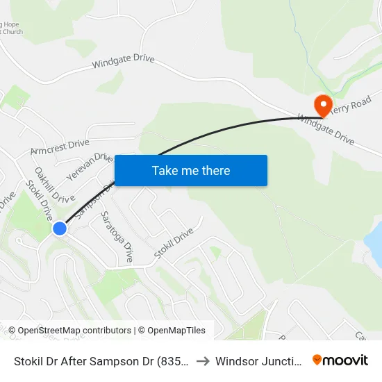 Stokil Dr After Sampson Dr (8355) to Windsor Junction map