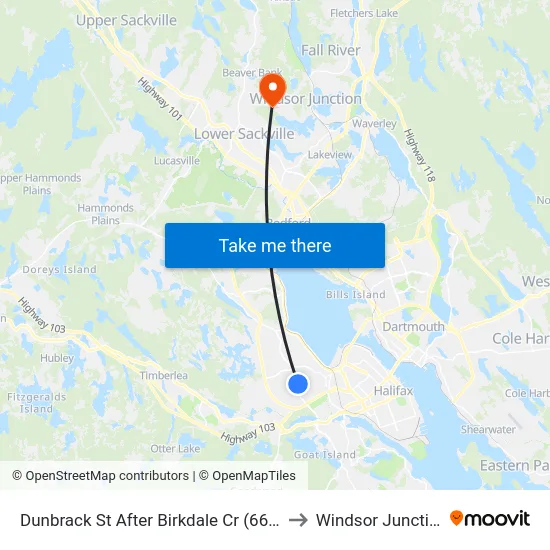 Dunbrack St After Birkdale Cr (6605) to Windsor Junction map