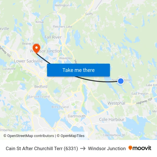 Cain St After Churchill Terr (6331) to Windsor Junction map