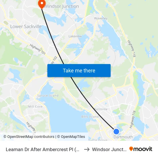 Leaman Dr After Ambercrest Pl (7126) to Windsor Junction map