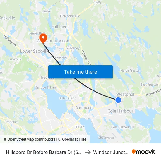 Hillsboro Dr Before Barbara Dr (6935) to Windsor Junction map
