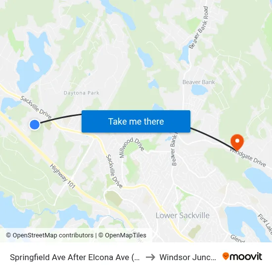 Springfield Ave After Elcona Ave (8342) to Windsor Junction map